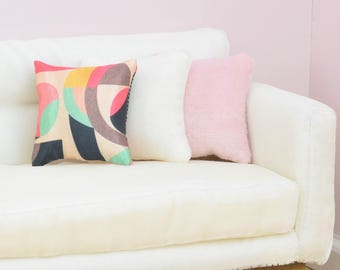 Vanilla Cream Collection | Handmade Doll Throw Pillows | 1:6 or 1/12 scale | Premium Fabrics