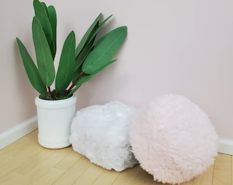 Fluffy Poof Ottoman for 1:6 Scale Doll - Various Colors