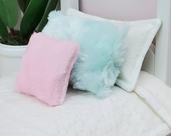 Fluffy Collection | Handmade Doll Throw Pillows | 1:6 or 1/12 scale