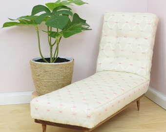 Large Chaise Lounge for 1:6 Scale Doll - Mid-Century Modern, Multiple colors & fabrics