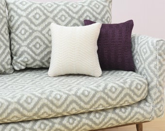 Textured Plum & Soft Pink Collection | Handmade Doll Throw Pillows | 1:6 or 1/12 scale