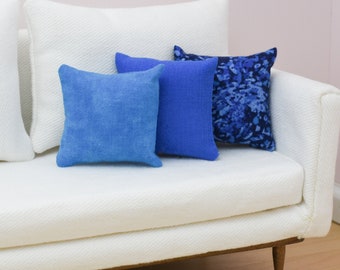 Blues Collection | Handmade Doll Throw Pillows | 1:6 or 1/12 scale