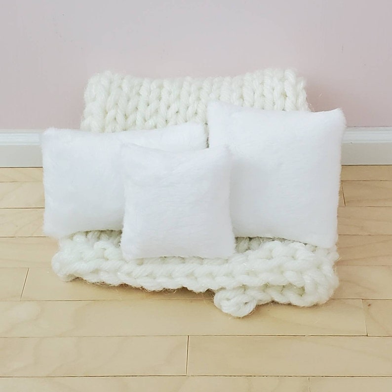 Fluffy Collection | Handmade Doll Throw Pillows | 1:6 or 1/12 scale image 5