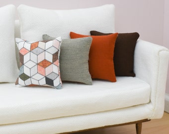 Earthy Geometric Collection | Handmade Doll Throw Pillows | 1:6 or 1/12 scale