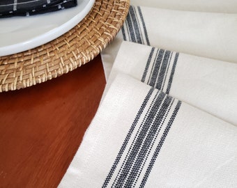 Grain Sack Table Runner, Farmhouse Table Runner, French Country Runner, Striped Table Runner, Rustic Table Runner, Feed Sack Table Runner