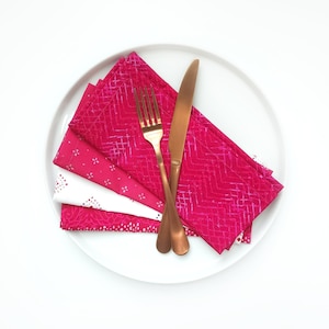 Pink Mix & Match Cloth Napkins: Set of 4 Cotton Napkins