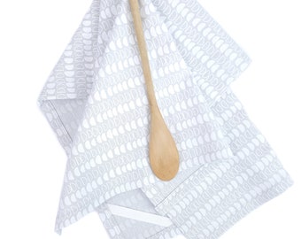 Modern Gray Linen Tea Towel