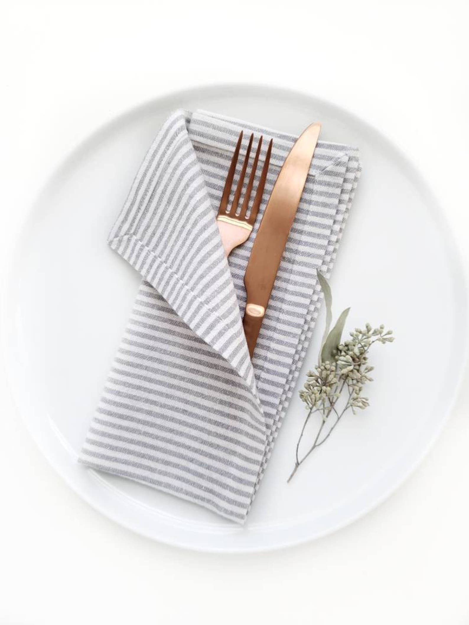 Ticking Stripe Cloth Napkins Farmhouse Linen Napkins French Etsy