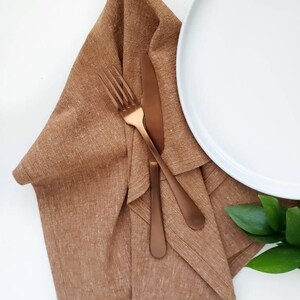 Cinnamon Linen Towel, Brown Linen Towel image 4