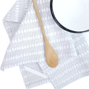 Modern Gray Linen Tea Towel image 3