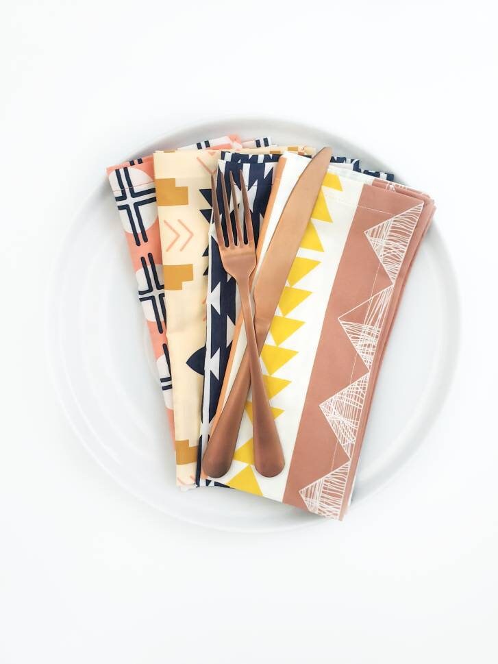 Boho Cloth Napkins Southwest Cloth Napkins Etsy