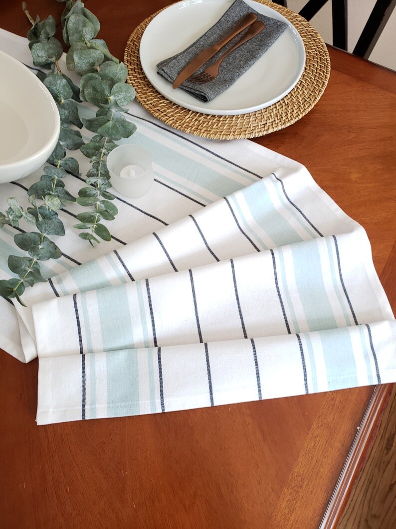 Coastal Farmhouse Table Runner Extra Wide Table Runner Etsy