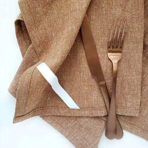 Cinnamon Linen Towel, Brown Linen Towel image 7