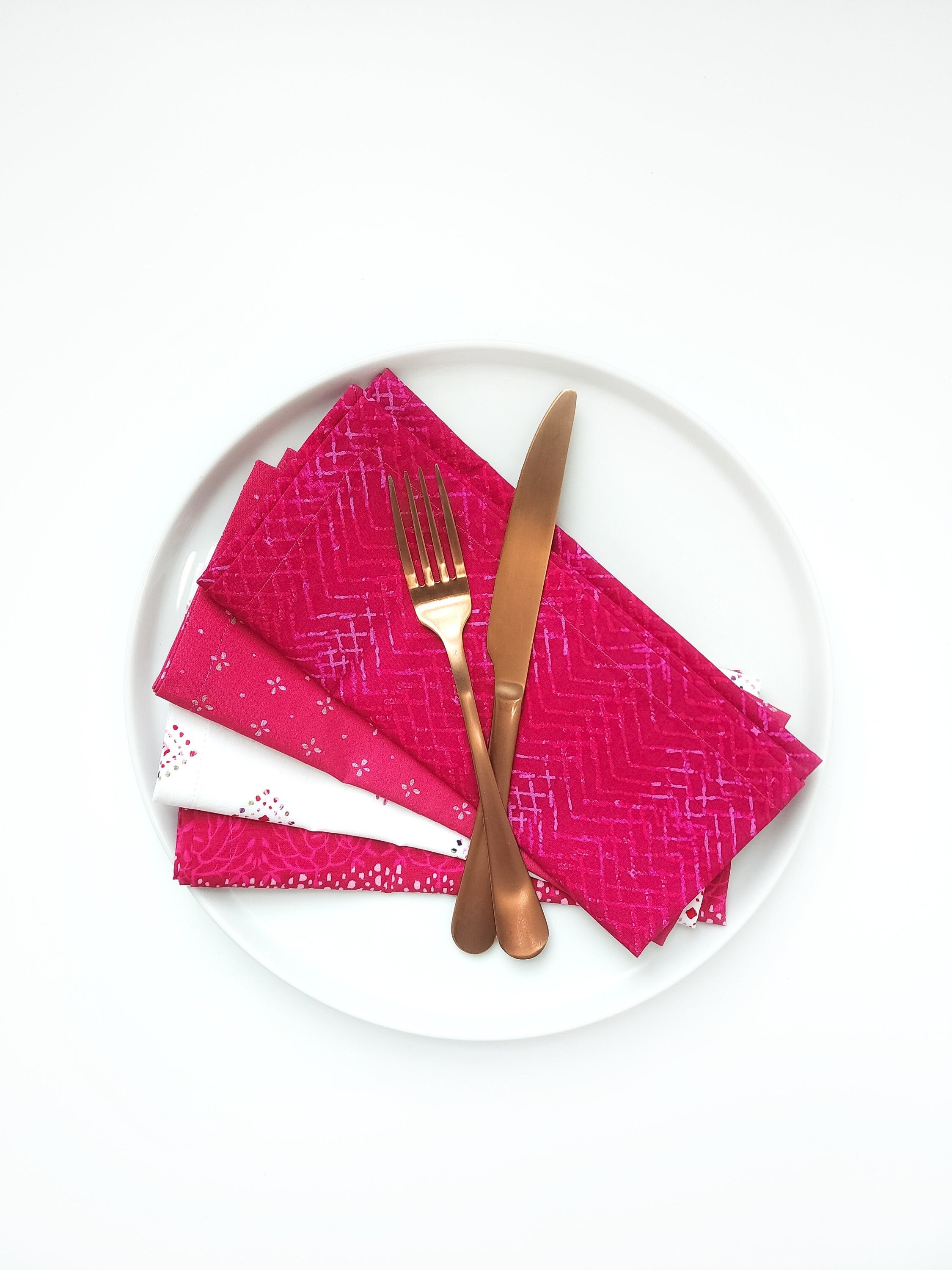 Pink Mix Match Cloth Napkins Set of 4 Cloth Napkins