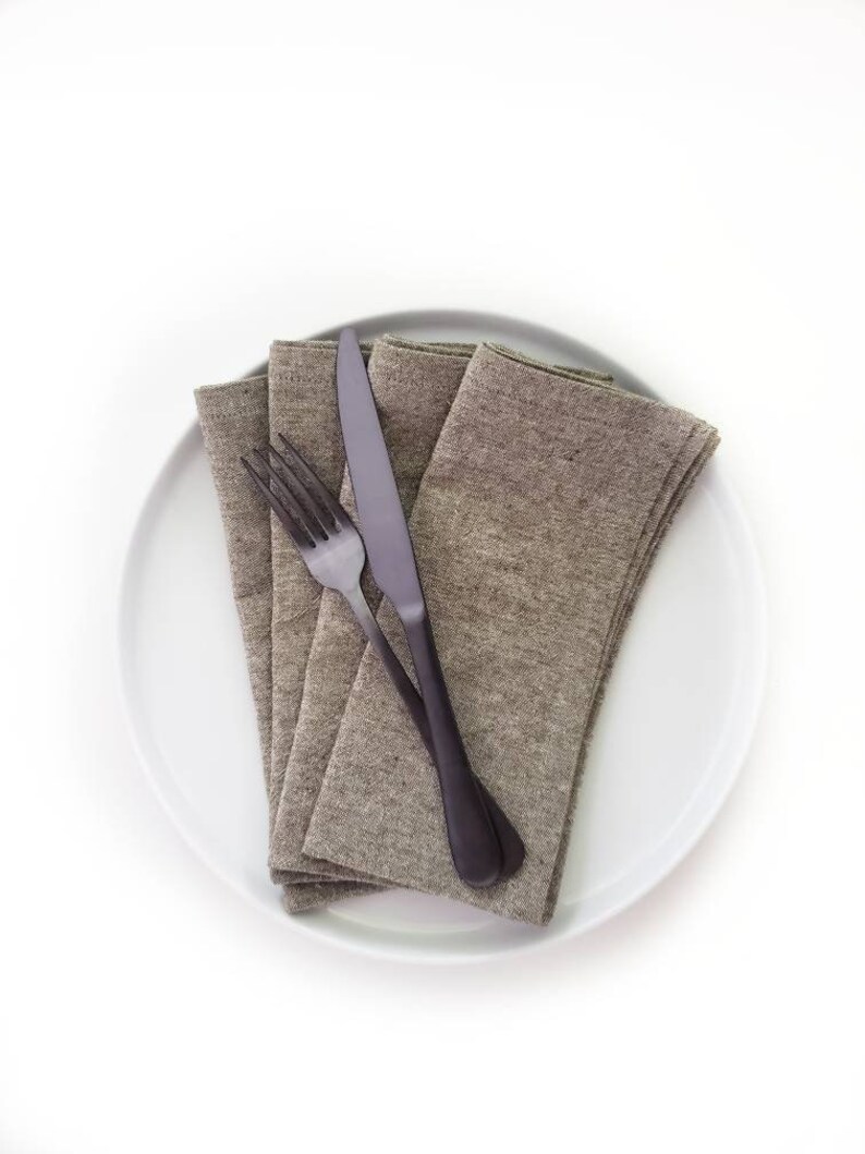 Olive Green Linen Napkins Cloth Napkins Modern Linen Napkins Etsy