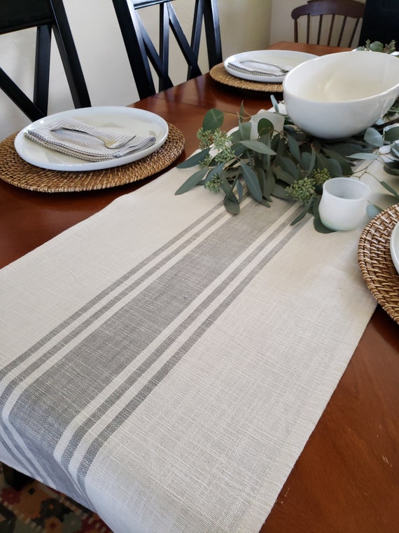 French Country Runner Farmhouse Table Runner Rustic Table Runner Grain