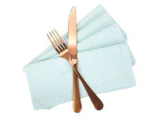 Pale Blue Cloth Napkins, Set of 4