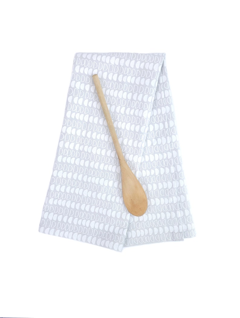 Modern Gray Linen Tea Towel image 4