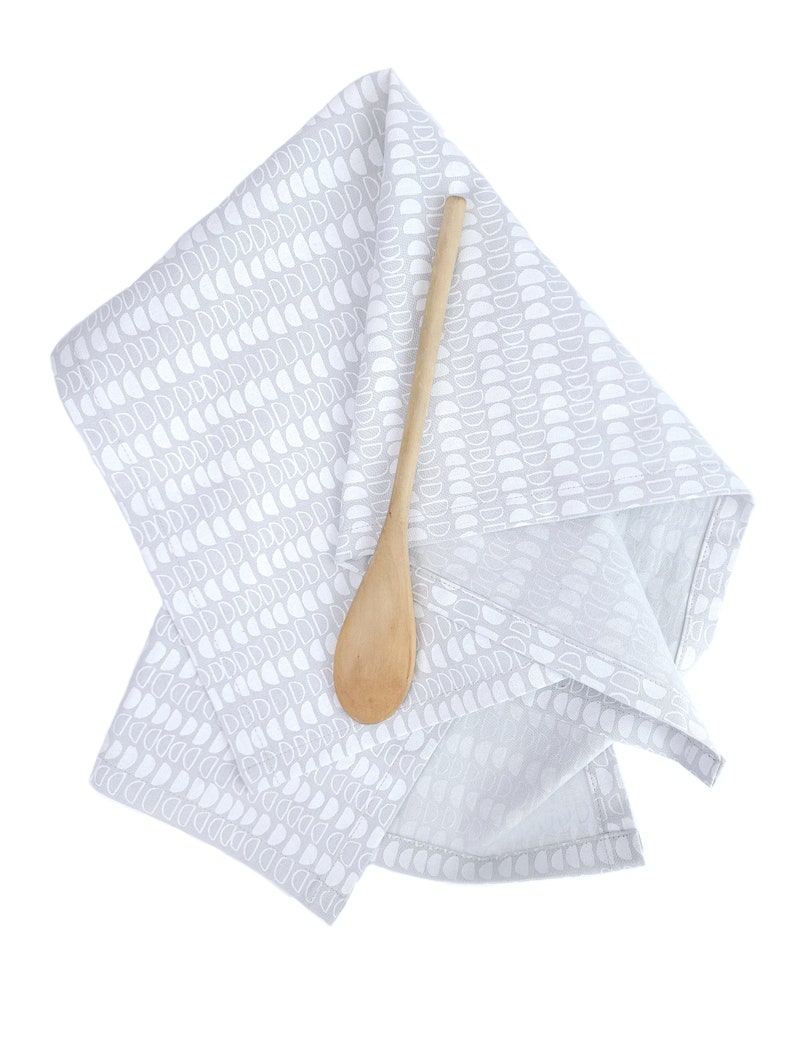 Modern Gray Linen Tea Towel image 9