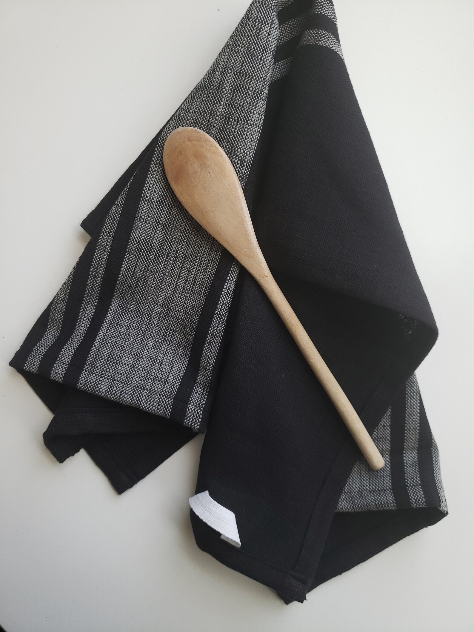 Modern Kitchen Towel Black Hand Towel Black Grain Sack - Etsy