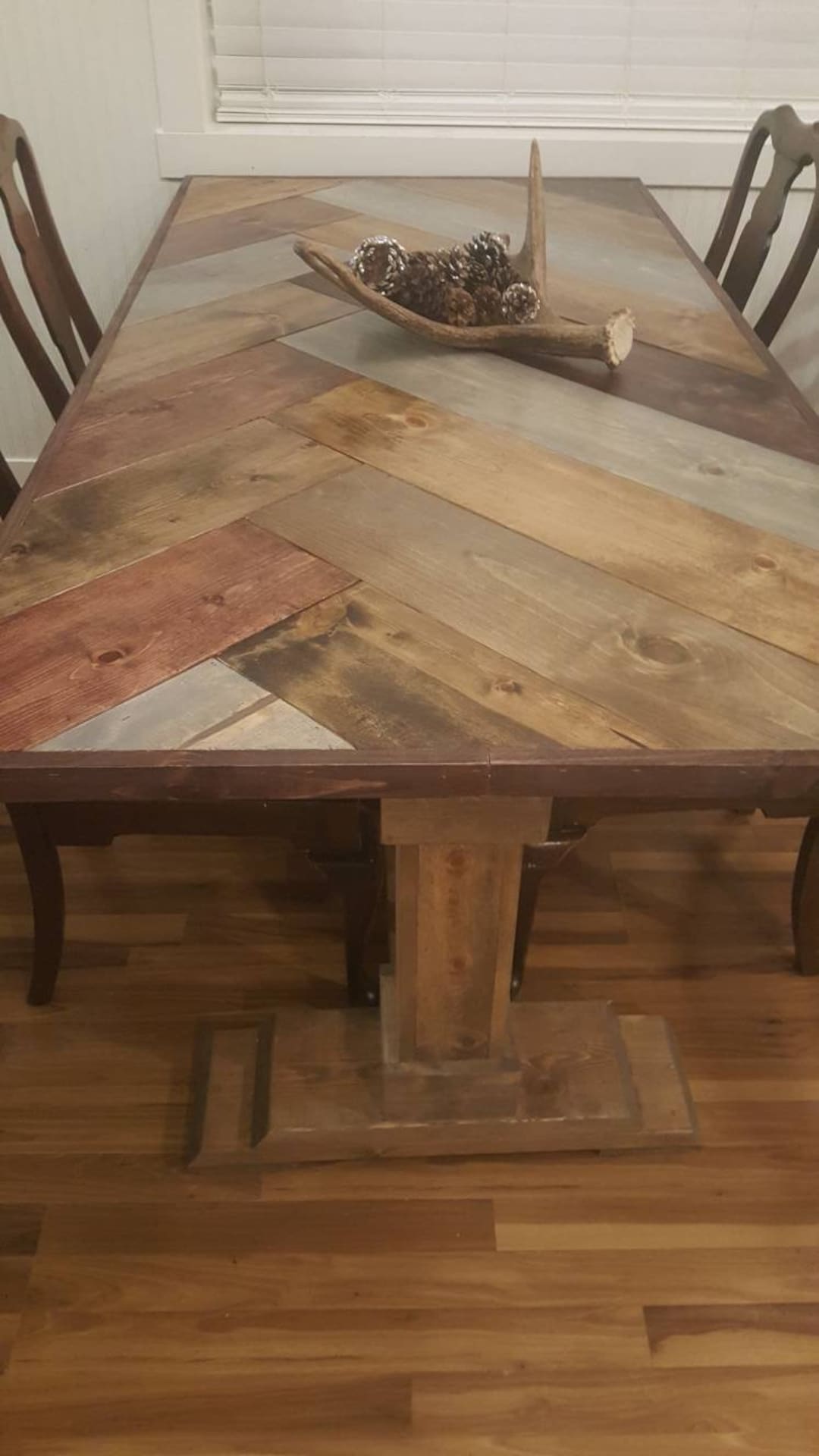 Custom Built Offset Herringbone Farmhouse Kitchen Dining Table Multiple ...