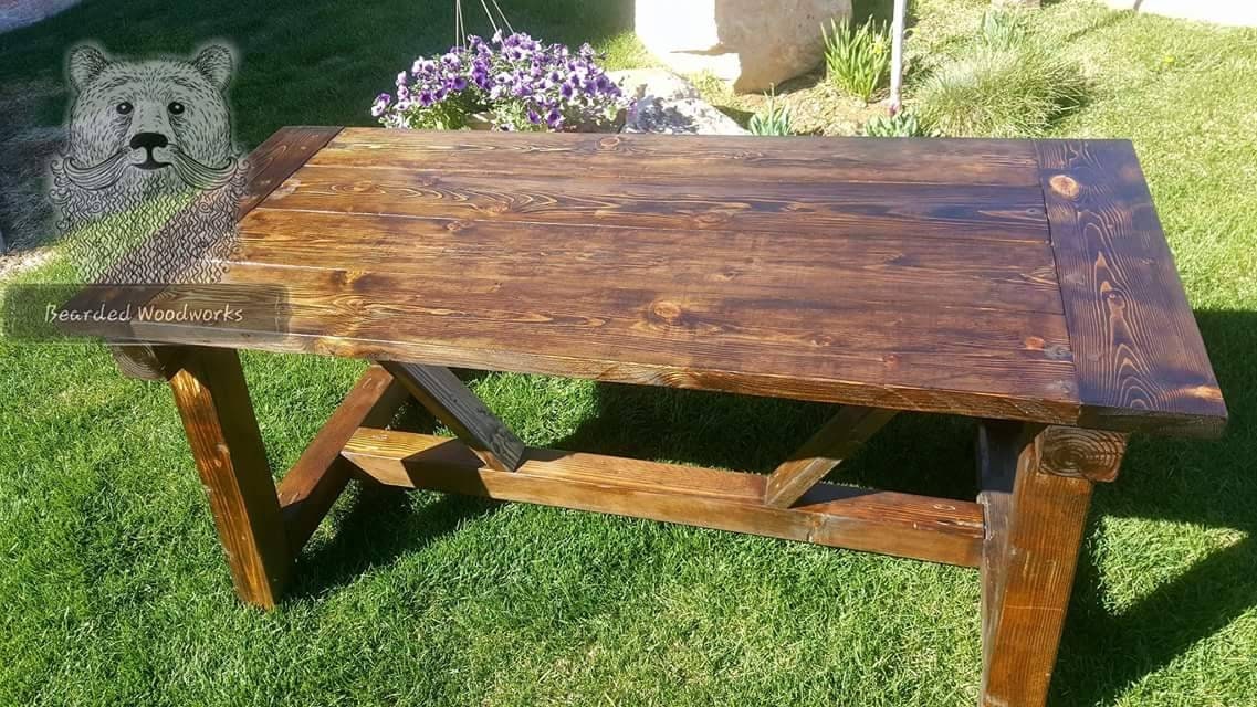 Custom Built Farmhouse Style Dining Kitchen Table and Matching Bench - Etsy