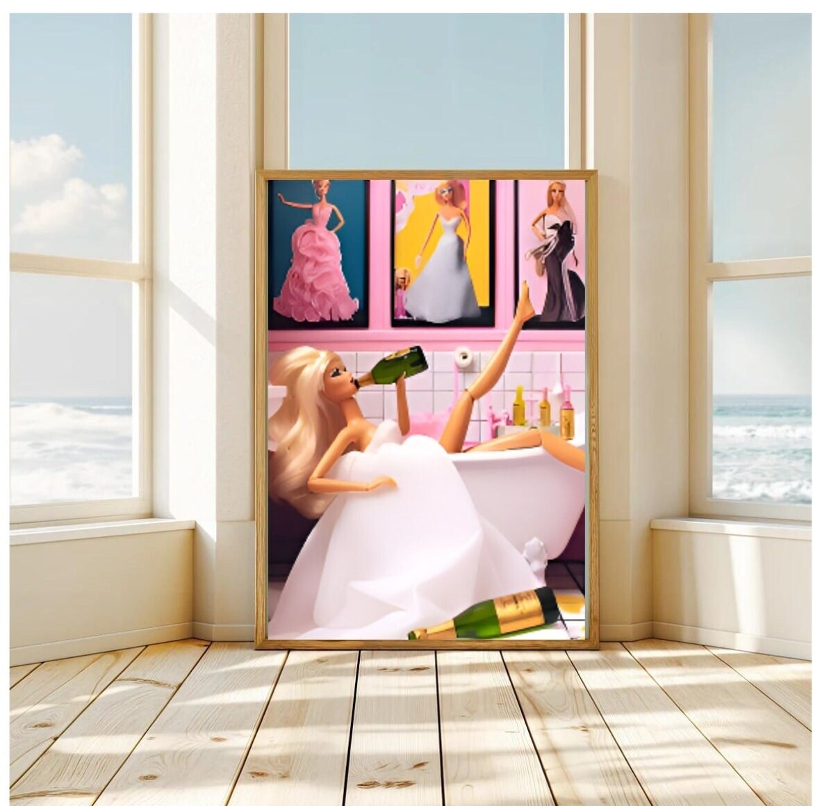 BARBIE ART PRINT Barbie in the Bath, Retro Poster, Wall Print, Digital ...