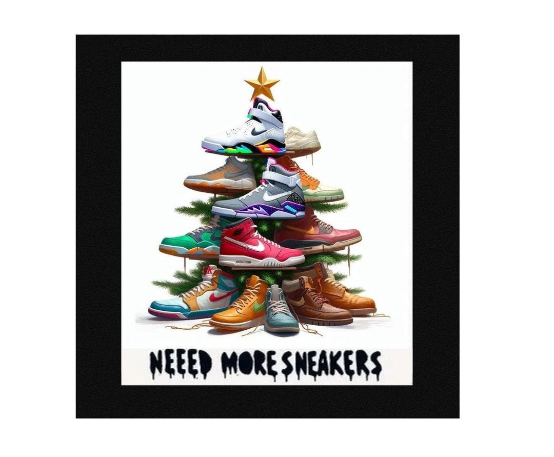 Nike Dunk Sneakers Christmas Tree Print Christmas Printable Wall Art