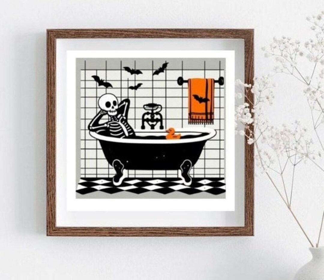 Yellow Rubber Duck Print Retro Bathroom Wall Art Toilet Poster Funny ...