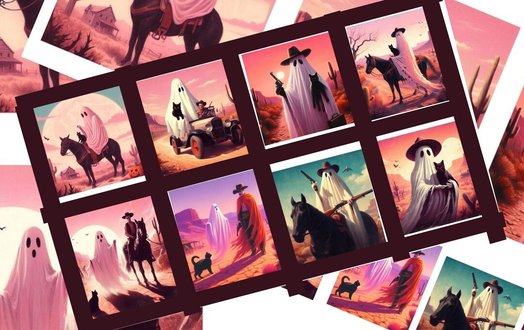 Pastel Pink Ghost Printable Art Print Halloween Printable Etsy