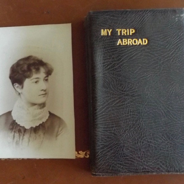 1925 Handwritten European Travel Diary, 66 Day Tour of Europe by Steamship, Antique Handwritten Travel Diary, Photo of Diarist Included