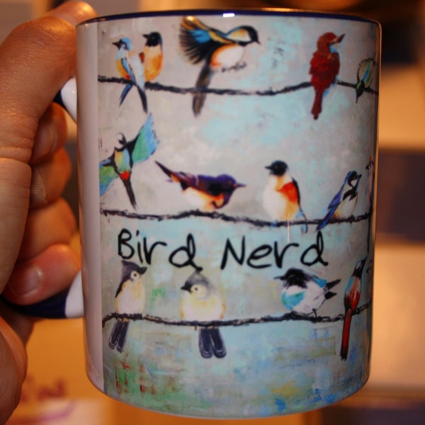 MUG À Café BIRD NERD | Coupe du matin pour amoureux des oiseaux | Cadeau pour quelqu'un de spécial | Amoureux des oiseaux | J'aime les oiseaux | Thé Birdy