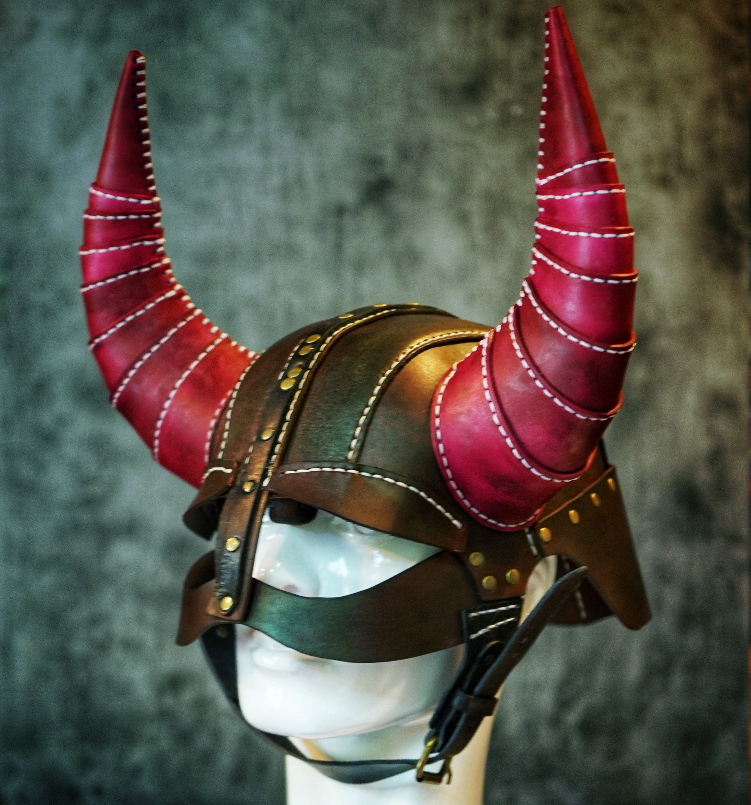 Leather Cosplay Viking Helmet Viking Costume Horned Helmet