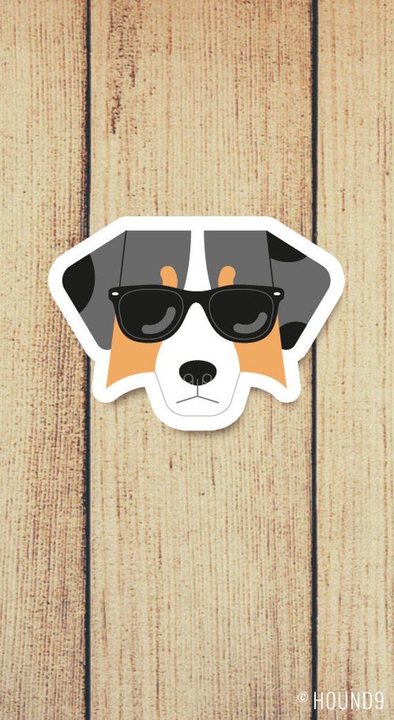 Australian Shepherd Dog In Sunglasses Vinyl Decal Etsy