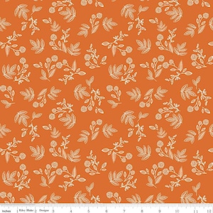 Shades of Autumn Sprigs Orange by My Mind's Eye for Riley Blake