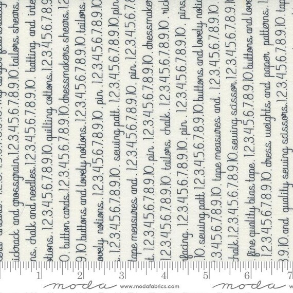 Fresh Fig Favorites Ivory Black text by Fig Tree for Moda