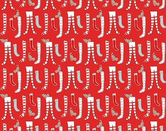 Pixie Noel 2 Stockings Red by Tasha Noel