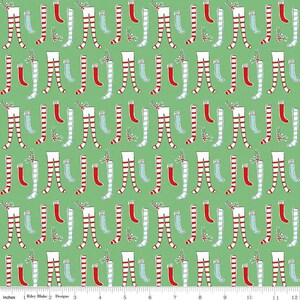 Pixie Noel 2 Stockings Green by Tasha Noel