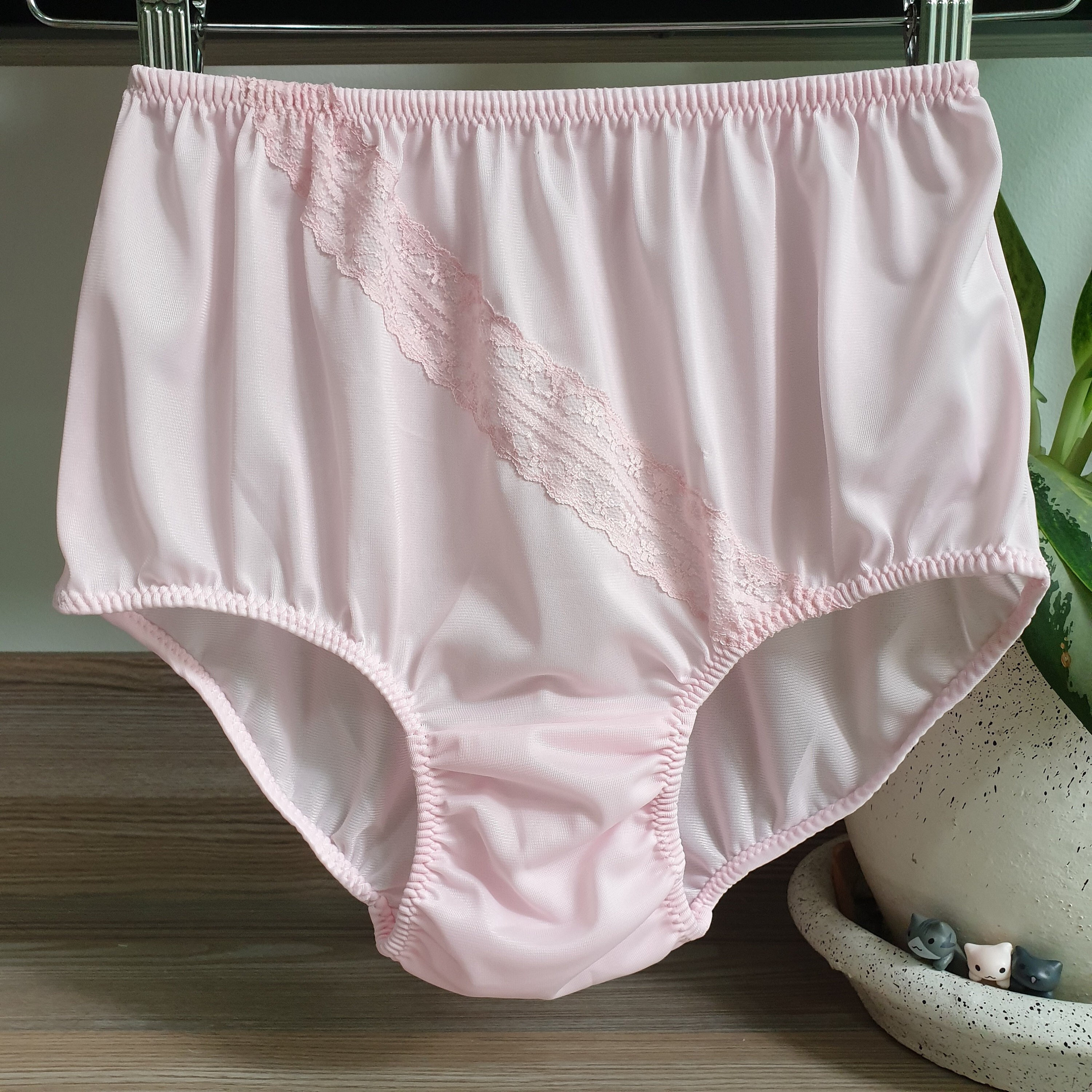 Vintage Pink Panties Sheer Nylon Lace Granny Brief Silky Etsy Australia