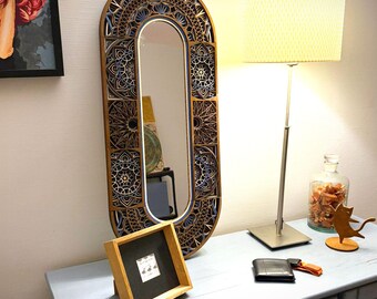 3D Mandala Mirror – Plywood Wall Art • Bohemian Wall Decor • Boho Geometric • Laser Cut