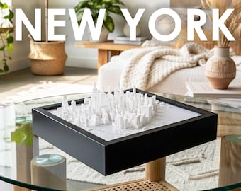 Framed 3D Print Map of New York City – Detailed NYC Skyline Wall Art