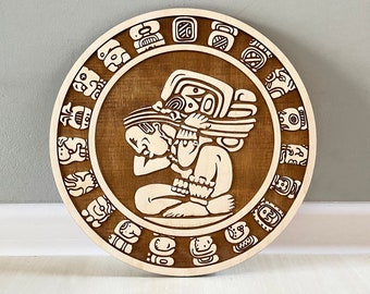 Calendrier Haab, bois / art mural 20 » ou 28 » / Soleil aztèque / Piedra del Sol / Maya