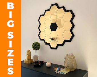 James Webb Telescope Inspired | DIY Version | Big Mirror Wall Art Decoration | House Decor For Office Warming Gift