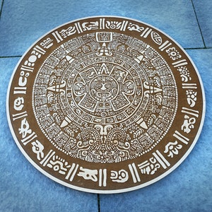 Ethnic Mayan Empire MDF Calendar - Laser Cut Engraved Piedra Del Sol or Aztec Sun Wall Decoration | Ancient Mexican Art House Decorations