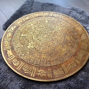 Mayan Empire Calendar Real 24K Gold Ancient Piedra Del Sol Aztec Sun Wall Art Decoration Ethnic House Decor For Office Warming Gift zdjęcie 8