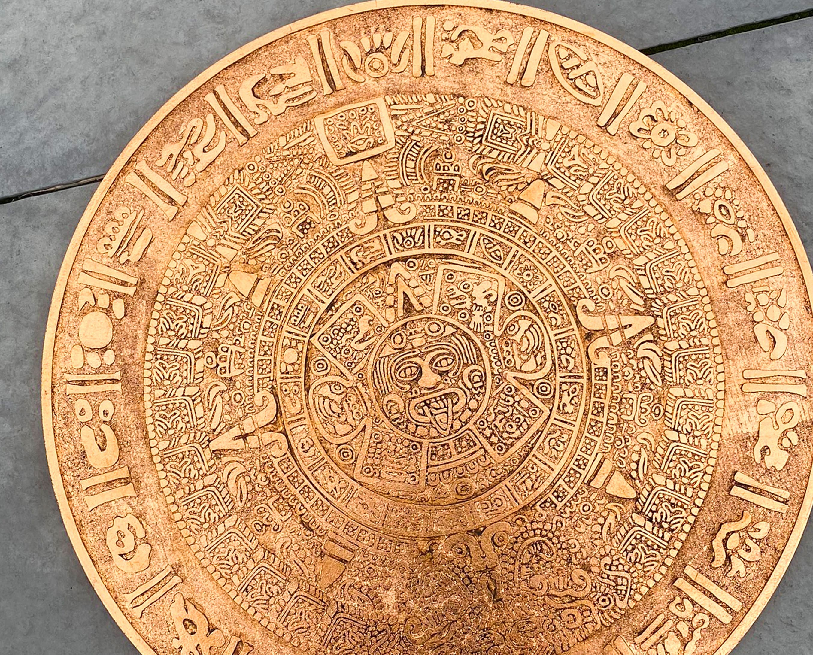 Mayan Real COPPER Calendar / Wall Art / Aztec Sun / Piedra Del Etsy