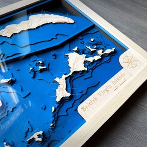 Handcrafted BVI Nautical Chart - British Virgin Islands 3D Wood Map - Etsy
