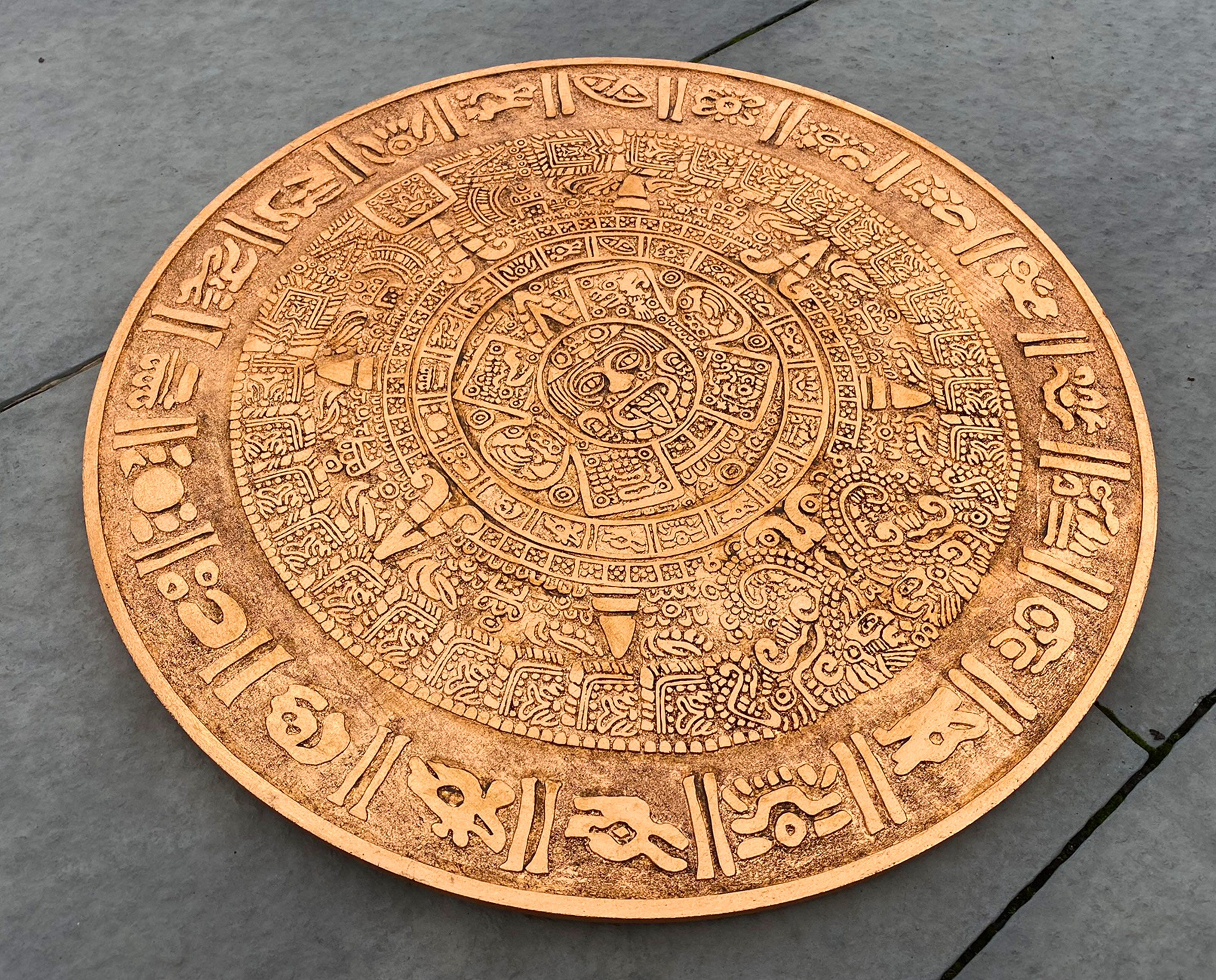 Mayan Real COPPER Calendar / Wall Art / Aztec Sun / Piedra Del Etsy