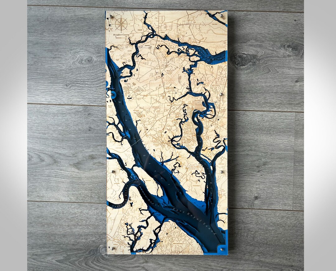 Beaufort County, SC, US Marine Corps 12x 24, 3D Bathymetry-topographic