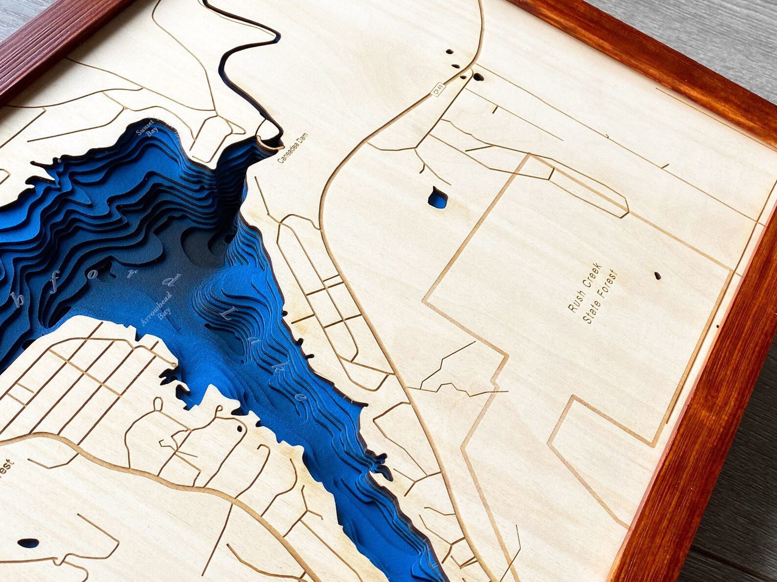 Rushford Lake NY 12x 24 or 16x 32 3D Etsy